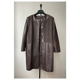 Abrigo de cuero marrón Max Mara Otro