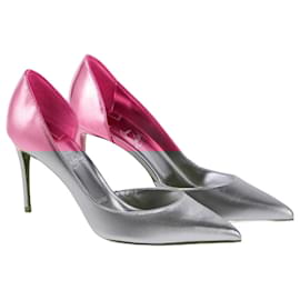 Christian Louboutin-CHRISTIAN LOUBOUTIN escarpins Iriza 85 en cuir métallisé-Rose