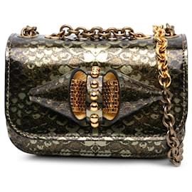 Christian Louboutin-Sac à bandoulière Sweet Charity en cuir de veau imprimé vert Christian Louboutin-Vert,Vert foncé