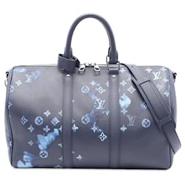 Louis Vuitton-Louis Vuitton Blue Monogram Ink Watercolor Keepall Bandouliere 40-Blue