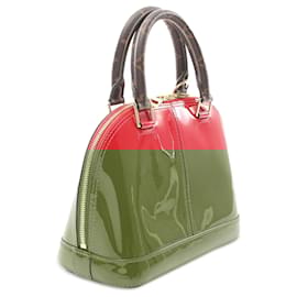 Louis Vuitton-Louis Vuitton Red Vernis Miroir Alma BB-Brown,Red