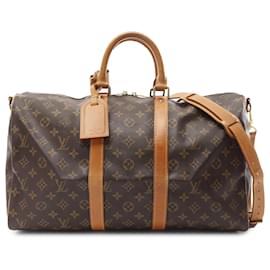 Louis Vuitton-Louis Vuitton Brown Monogram Keepall Bandouliere 45-Brown