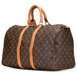 Louis Vuitton-Louis Vuitton Brown Monogram Keepall 45-Brown