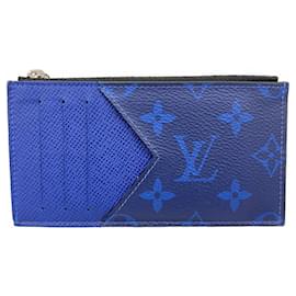 Louis Vuitton-Louis Vuitton Monogram Eclipse Coin Card Holder-Blue