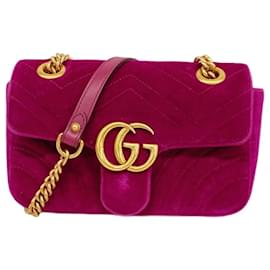 Gucci-Gucci GG Marmont Velour Shoulder Bag-Purple