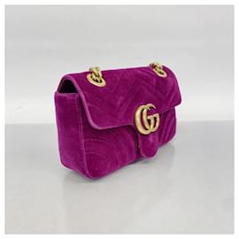 Gucci-Gucci GG Marmont Velour Shoulder Bag-Purple