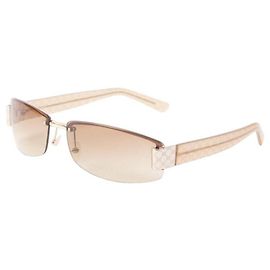 Gucci Camel Brown Cream Rimless Silver Sunglasses 1799 Brown Silvery Cream Camel