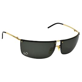 Gucci-Gucci Dark Navy Blue Gold Strass Rhinestone Logo Rimless Sunglasses GG2653-Golden,Navy blue