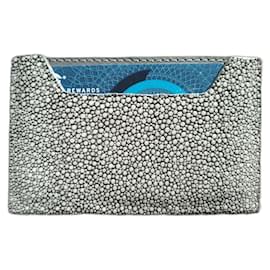 Autre Marque-slim leather card holder wallet-Grey
