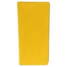 Louis Vuitton-Louis Vuitton Portefeuille Brazza Taiga Long Wallet-Yellow