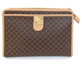 Céline-Celine Macadam Clutch Bag-Brown,Beige