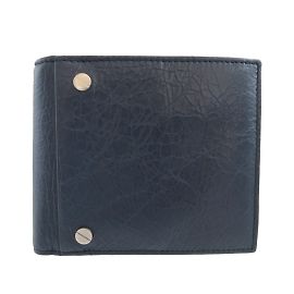 Portafoglio in pelle blu navy pieghevole Balenciaga Blu navy