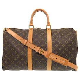 Louis Vuitton-Louis Vuitton Keepall Bandouliere 45 Monogram Boston Bag-Brown