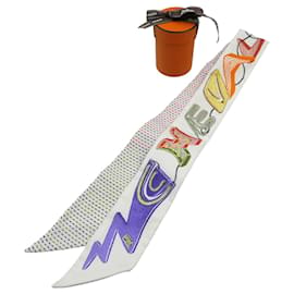Hermès-Foulard en soie Hermès Twilly Chevroscope Neon Pointier-Autre