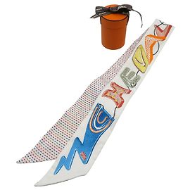 Lenço de seda Hermès Twilly Chevroscope Neon Pointier Outro