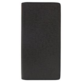 Louis Vuitton-Louis Vuitton Portefeuille Plaza M30501 Taiga Noir Long Wallet-Black