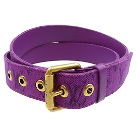 Louis Vuitton Santur Signature Denim Lila Gürtel Lila
