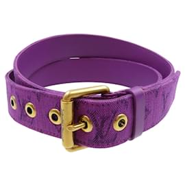 Louis Vuitton-Cinto de denim roxo Santur Signature da Louis Vuitton-Roxo