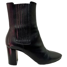 Saint Laurent Lou Chelsea ankle boots in black leather Black