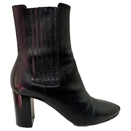 Saint Laurent-Lou Chelsea ankle boots in black leather-Black
