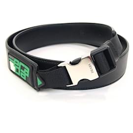 Prada-Prada Black Leather Men's Belt-Black