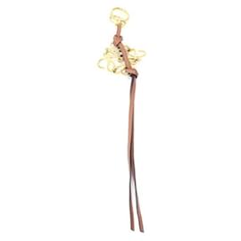 Loewe-Loewe Gold Tan Calfskin Keyring-Golden