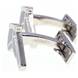 Hermès-Hermes Cufflinks Jolly Jumper in Silver and Black-Black,Silvery