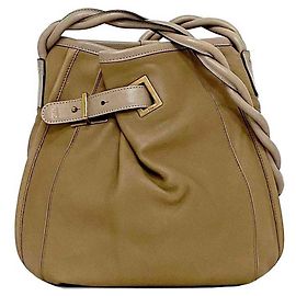 Bolsa de ombro em couro bege e marrom Chloé Marrom Bege