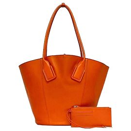 Bottega Veneta Orange Leather Tote Bag Orange