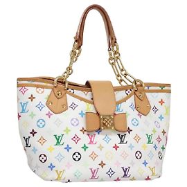 LOUIS VUITTON Monogramm Multicolor Annie GM Tote Bag Weiß M40303 LV Auth BA798M Weiß
