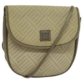 Bolsa de ombro GIVENCHY em lona de couro bege ouro Auth bs23699 Bege Dourado
