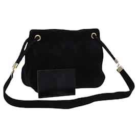 Autre Marque-BOTTEGA VENETA INTRECCIATO Shoulder Bag Suede Black Gold Auth yk17628-Black,Golden