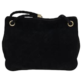 Autre Marque-BOTTEGA VENETA INTRECCIATO Shoulder Bag Suede Black Gold Auth yk17628-Black,Golden