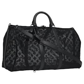 Louis Vuitton-LOUIS VUITTON Monogram See Through Keepall Bandouliere 50 M53971 LV Auth MY116SA-Black