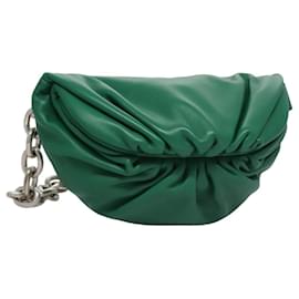 Autre Marque-BOTTEGA VENETA Chain Shoulder Bag Leather Green Auth EC599-Green