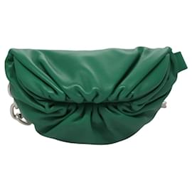 Autre Marque-BOTTEGA VENETA Chain Shoulder Bag Leather Green Auth EC599-Green