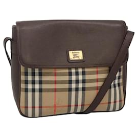 Autre Marque-Burberrys Nova Check Shoulder Bag Canvas Beige Gold Auth ep8091-Beige,Golden