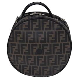 Fendi-FENDI Zucca Canvas Shoulder Bag 2way Brown Black Auth mr1068-Brown,Black