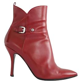 Longchamp Botas de cuero burdeos Burdeos