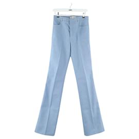 Saint Laurent-Blue cotton straight pants-Blue