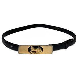 Céline Cinto de couro vintage Celine Paris preto Preto