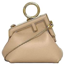 Fendi-Fendi Charm First Nano Keyring-Beige,Golden