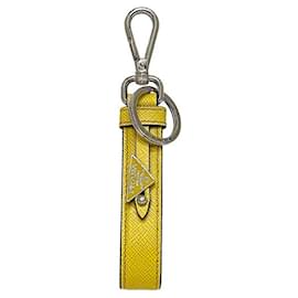 Prada-Prada Saffiano Leather Keyring-Yellow