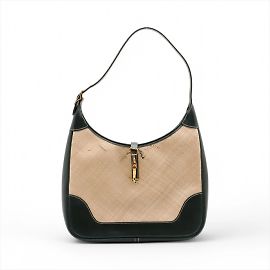 Hermès Sac à épaule en cuir paille Hermes Trim 31 Beige Vert