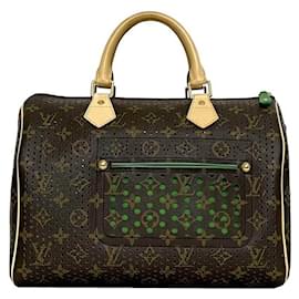 Louis Vuitton-Louis Vuitton Speedy 30 Handbag-Brown,Beige,Green