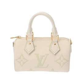 Louis Vuitton-Louis Vuitton Monogram Empreinte Nano Speedy Shoulder Bag-Green,Eggshell