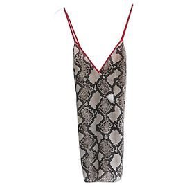 Top de seda estampado de pitón Altuzarra Castaño