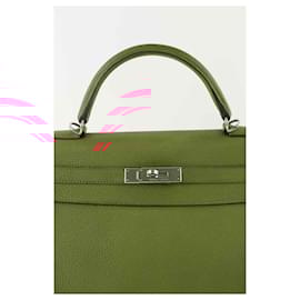 Hermès-Kelly 32 handbag in leather-Red