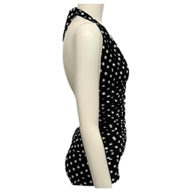 Dolce & Gabbana-Dolce & Gabbana Black / White Polka Dots Ruched Halter Swimsuit-Black