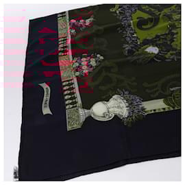 Hermès-Hermès Carré Geant "LE PARADIS DU ROY" Cashmere & Silk Scarf in Navy-Navy blue